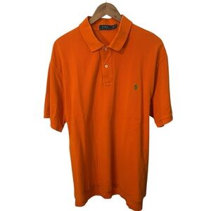 PO615 Polo Ralph Lauren 2XB Big Orange Polo Shirt Classic Fit Green Pony